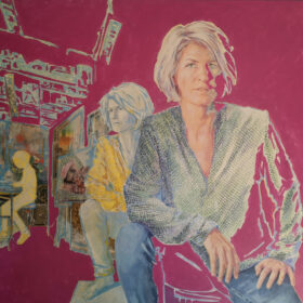 Metamorphosis, 2024, Acryl und Papiercollage auf Leinwand, 120 x 145 cm