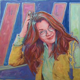 Barbara Blaha, 2025, Acryl auf Leinwand, 90 x 90 cm