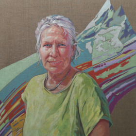 Nicola Werdenigg, 2025, Acryl auf Leinwand, 90 x 90 cm
