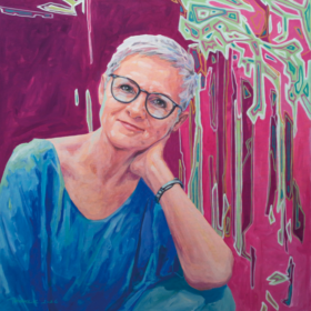 Maria Rösslhumer, 2026, Acryl auf Leinwand, 90 x 90 cm