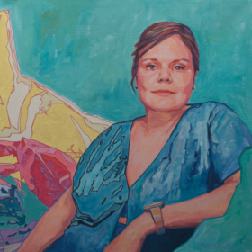 Lena Jäger, 2026, Acryl auf Leinwand, 90 x 90 cm