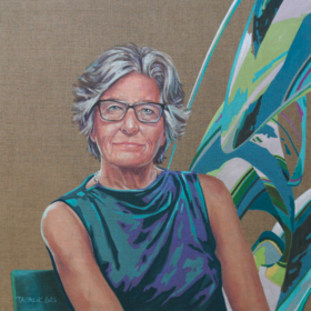 Cecily Corti, 2026, Acryl auf Leinwand, 90 x 90 cm