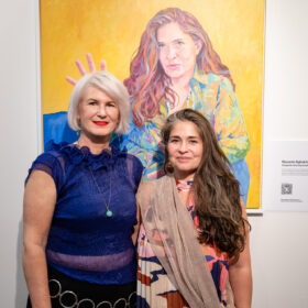 Barbara Pacholik, Nazanin Aghakhani, Vernissage HGT im ÖGB-Catamaran ©Luiza Puiu